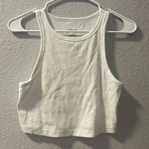 White Cropped Tank Top